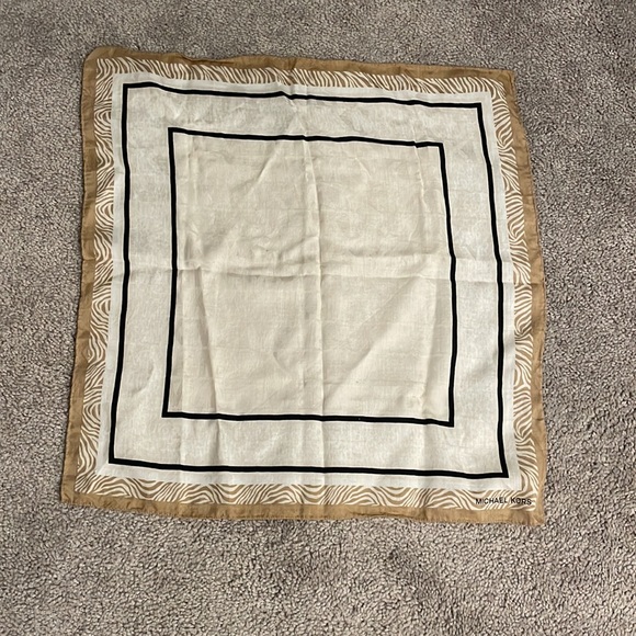 Michael Kors Zebra Pattern Scarf in Cream and Tan - Picture 2 of 2